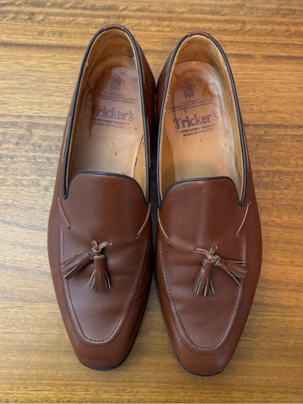 Tricker’s Men's Brown Leather Tassel Loafers Size 12.5 US - Picture 2 of 12